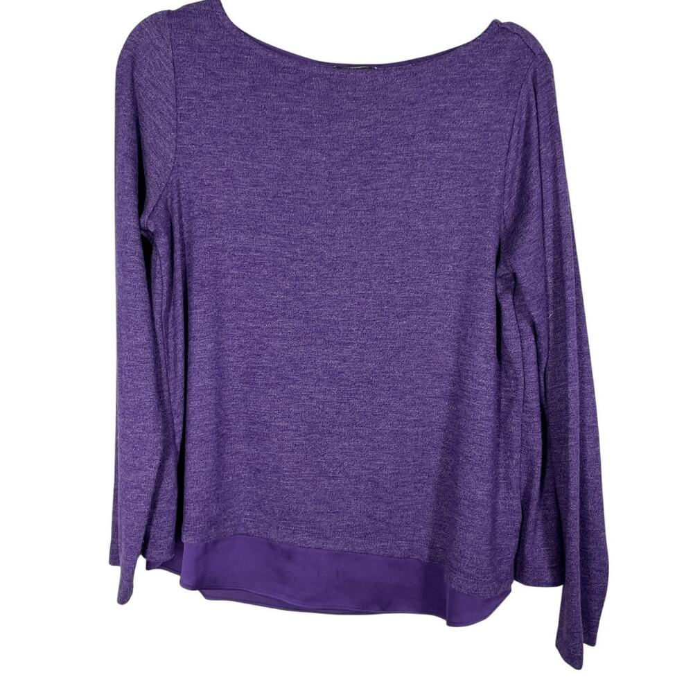 Lands' End, Size Small, Purple Knit Top, Scoop Neck, Split Back, Lined, EUC